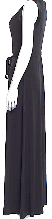 Calvin Klein NY. Black Poly Blend Cowl Neck Long Dress