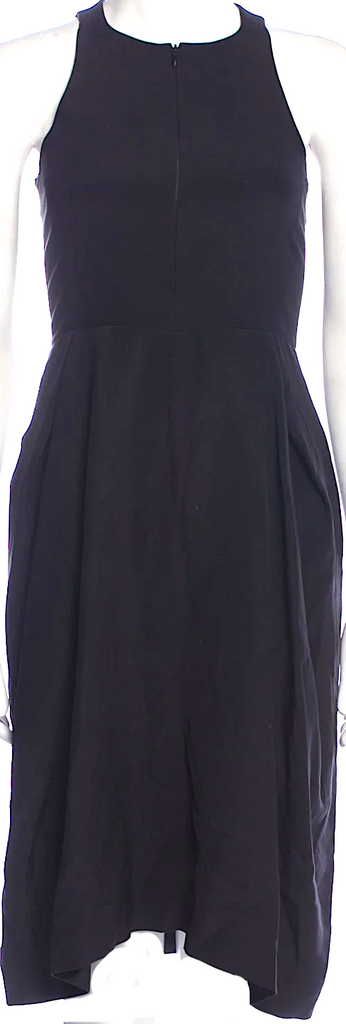 Celine Paris. Phoebe Philo. Black Silk Ruffle Embellishment Dress