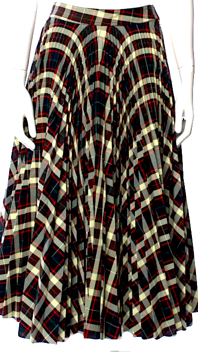 Calvin Klein/RAF SIMONS 205W39NYC. Plaid Print Midi Length Skirt
