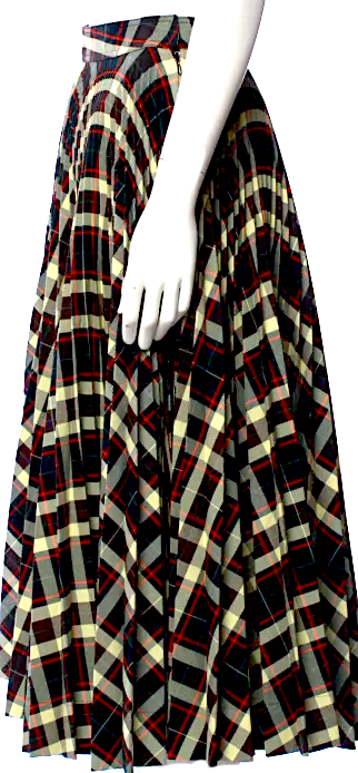 Calvin Klein/RAF SIMONS 205W39NYC. Plaid Print Midi Length Skirt