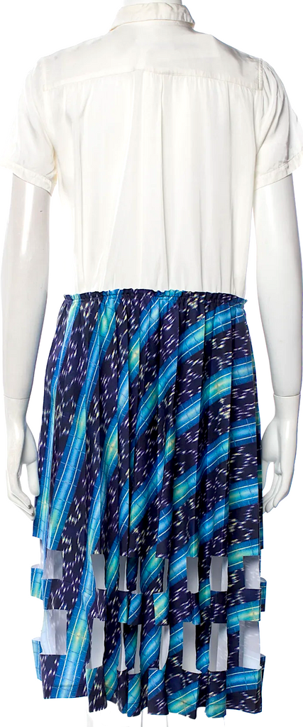 COMME DES GARÇONS Japan. Mixed Material PolyTech Blend Printed Dress