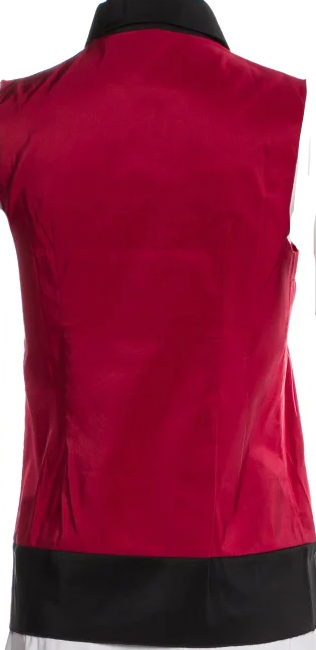 Jil Sander Vintage Red/Black Silk Blend Sleeveless Top