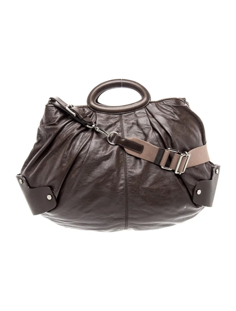 Marni Italy. Brown Leather Top Handle Shoulder Bag