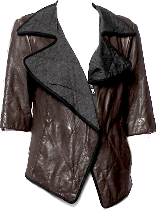 Marni Italy. 3/4 French Sleeve Leather Biker Jacket/Top