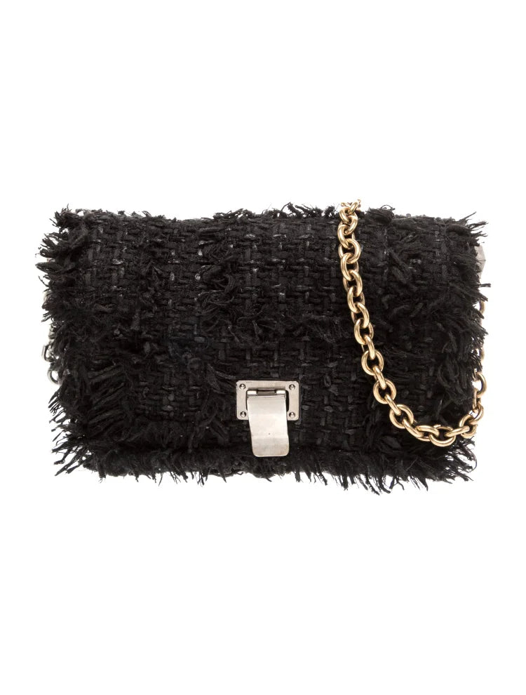 Proenza Schouler NY. Black Tweed Silver/goldplated Hardware Shoulder/Crossbody Bag