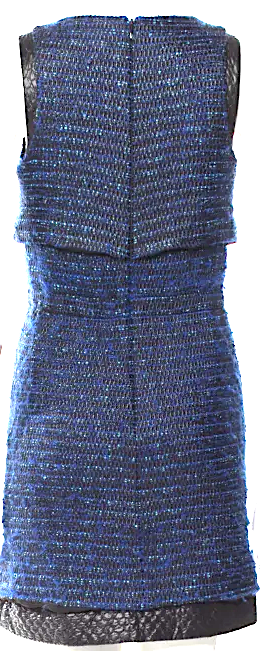 Proenza Schouler NY. Blue Wool Blend Tweed Pattern Mini Dress