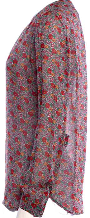 Saint Laurent Paris. 2015 SS Collection Silk Floral Print Blouse