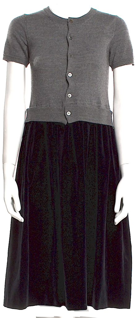 Comme des Garçons SHIRT. JAPAN. Black Wool Knee-Length Dress