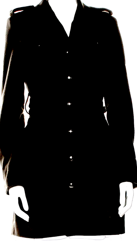 Diesel Wool/Nylon Leather Trim Coat