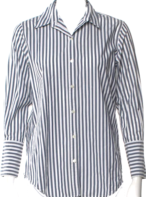 Nili Lotan NY. Striped Long Sleeve Button-Up Top