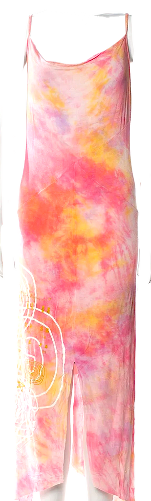 The People Of The Labyrinths Amsterdam. Viscose/Elastane Tie-Dye Print Midi Length Dress