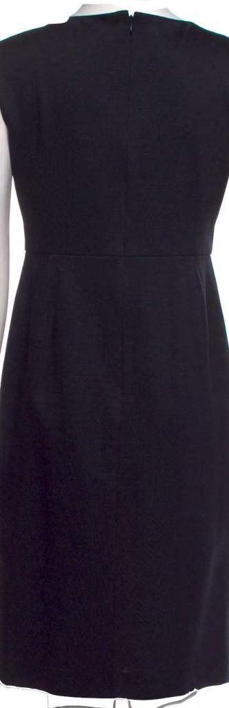 United Arrows Japan. Midnite Blue PolyTech V-Neck Knee-Length Dress