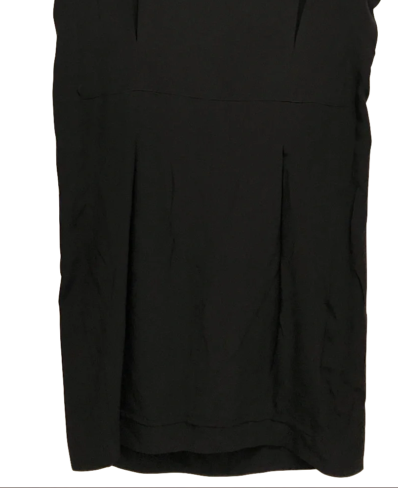 Miu Miu ITALY. Black Silk Dress with Pleats Size IT 38