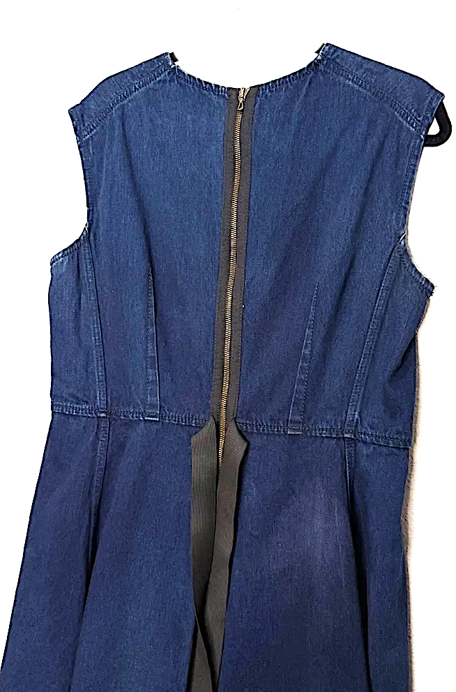 Lanvin PARIS. Acne Blue Denim Fit Flare Dress Belt