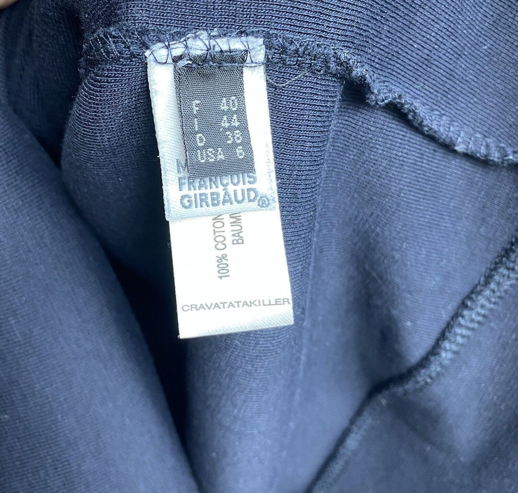 Marithe + Francois Girbaud Paris. Le Casual. Midnite Blue Cotton Dress Knee Length Long Sleeve