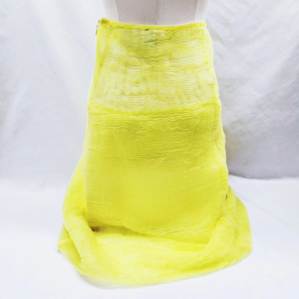 HELMUT LANG NY. Vintage Neon Yellow Nylon Polyurethane Skirt