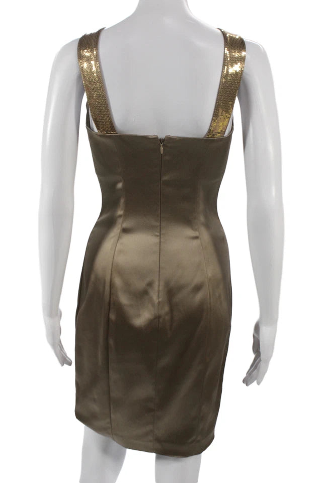 Calvin Klein NY. Bronze Color Acetate Blend Sheath Dress
