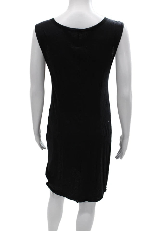Rag & Bone NY. Black Cotton Sleeveless Round Neck Tan Mini Dress