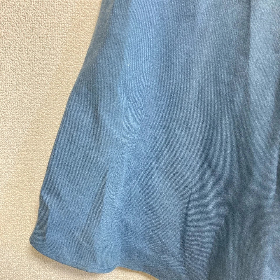 NOBLE JAPAN. NEW W/TAG Blue Wrap-Style Flared Skirt