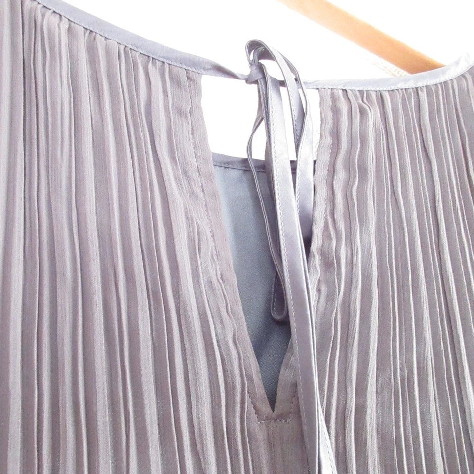 nano universe JAPAN. LB.03 Charcoal Color Semi-Sheer Pleated Dress