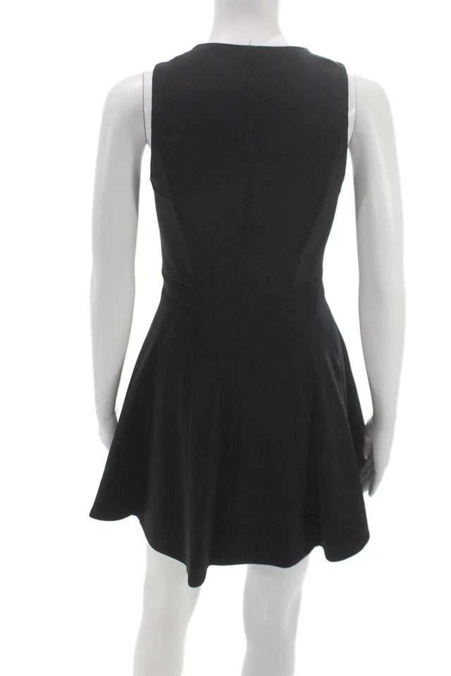 Rag & Bone NY Black Sleeveless Zip Round Neck Mini Dress