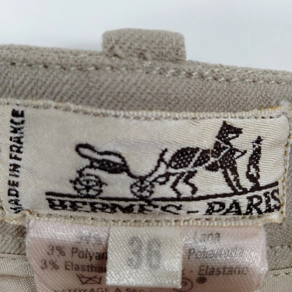 Hermes Paris. Vintage Beige Wool, Nylon, Polyurethene Skirt