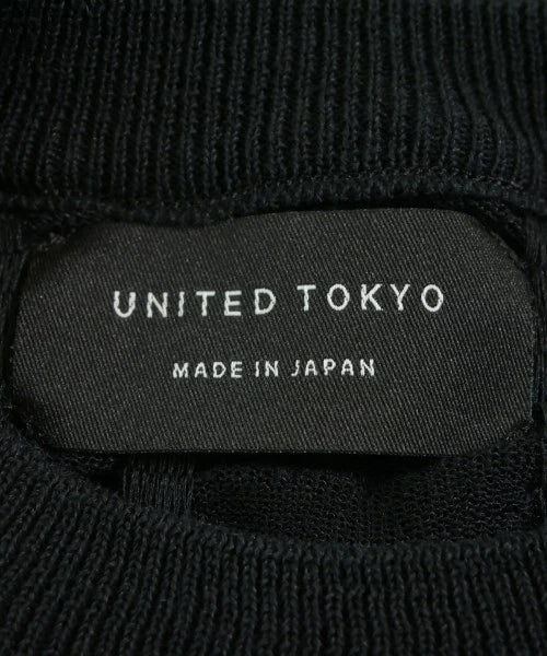 UNITED TOKYO Japan. Black Cotton/Poly Shirring Sheath Dress
