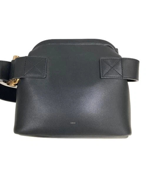 OSOI SOUTH KOREA. Black Leather Medium Shoulder Bag