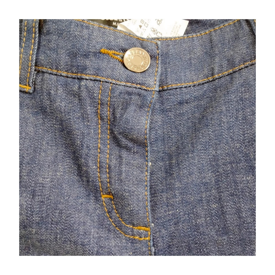 DOLCE&GABBANA ITALY. Cotton Polyurethane Wide Leg Flare Jeans