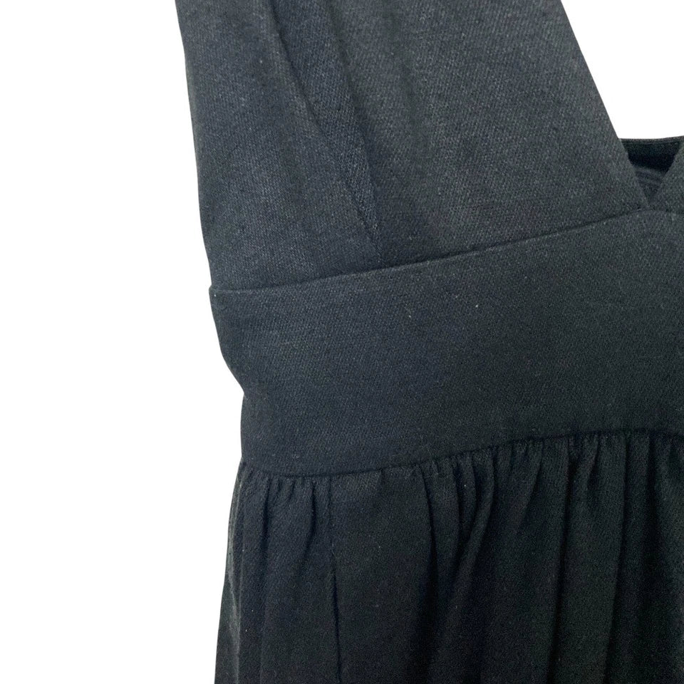 Nagonstans JAPAN. Black Silk Cotton Jumper Skirt Dress