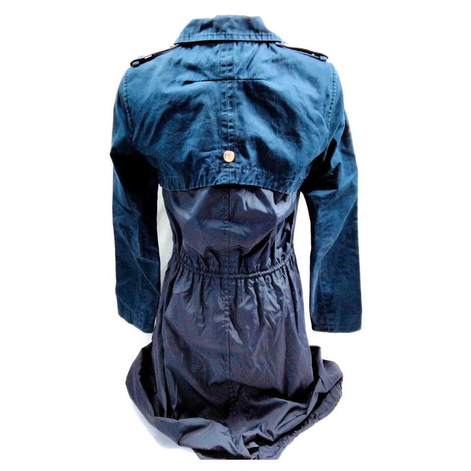 Givenchy Paris. Navy Blue Cotton, Nylon, Cupro Coat