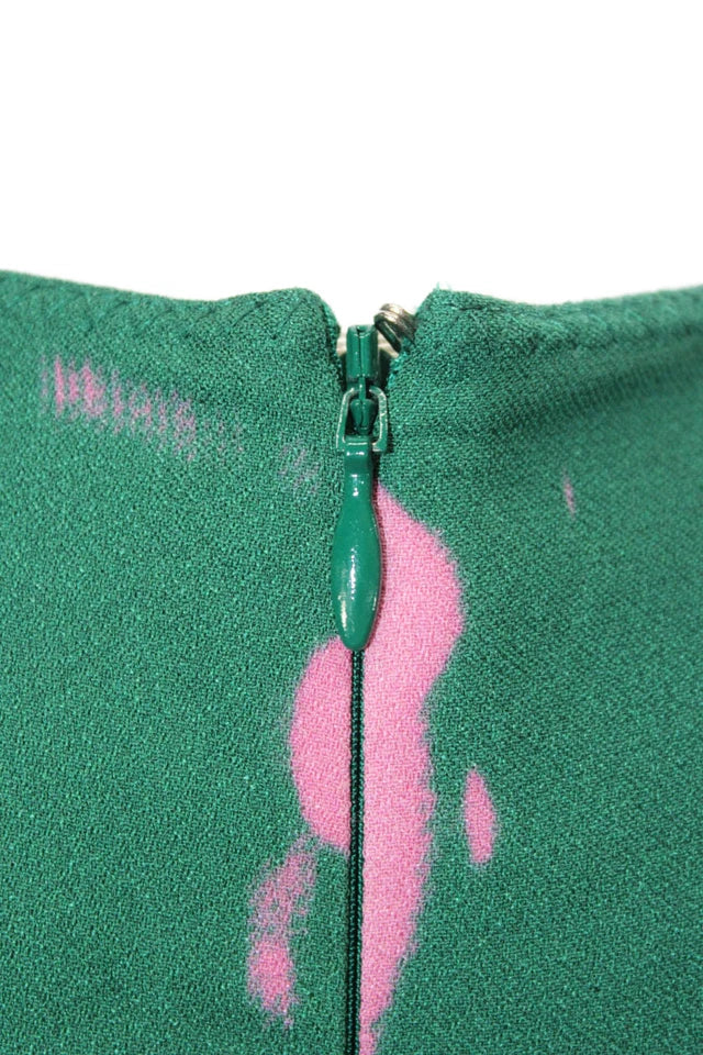 Marni Italy. Green Abstract Printed Viscose Blend Maxi Dress