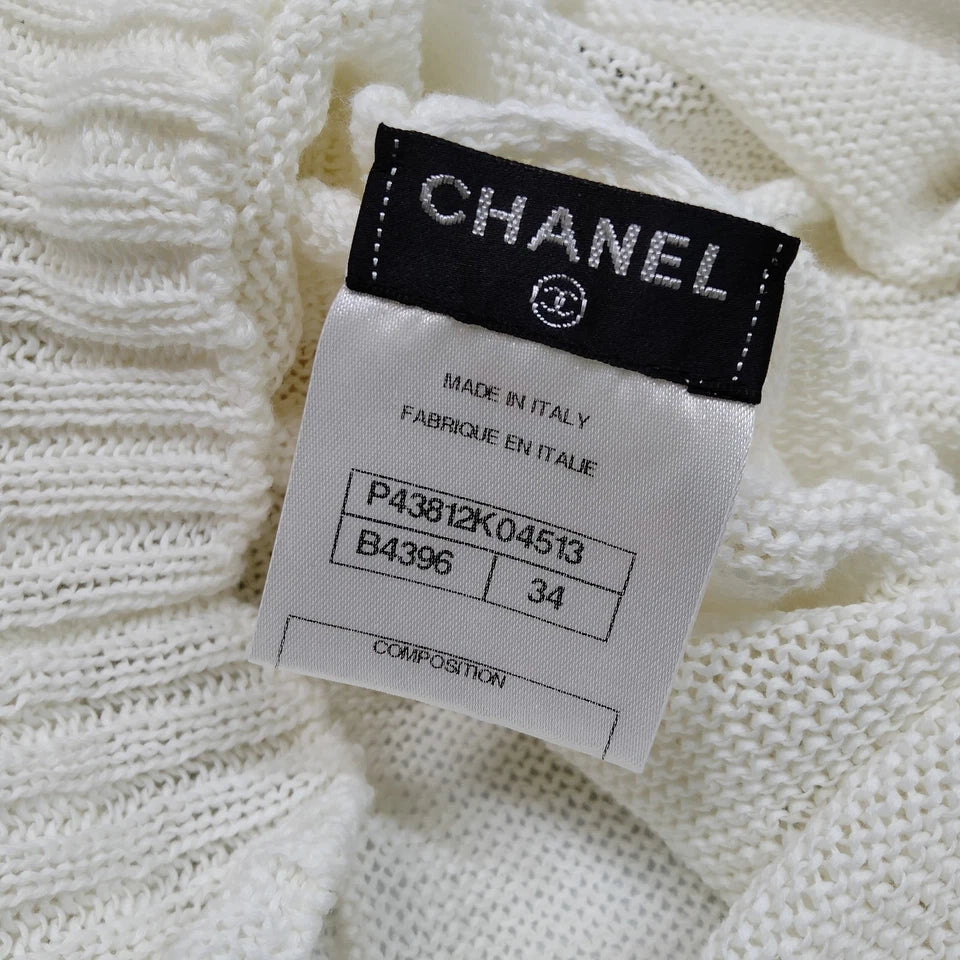 Chanel Paris. Off White Vintage Cotton Sweater