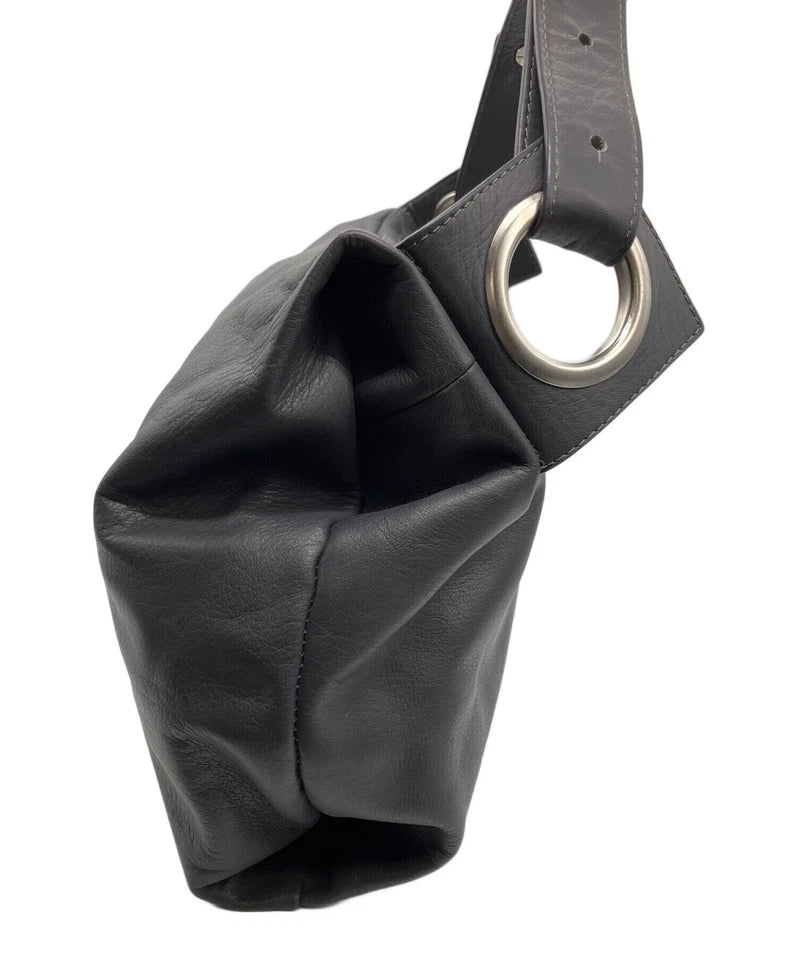 KAWA-KAWA JAPAN. Gray Leather Shoulder Bag / Crossbody Bag