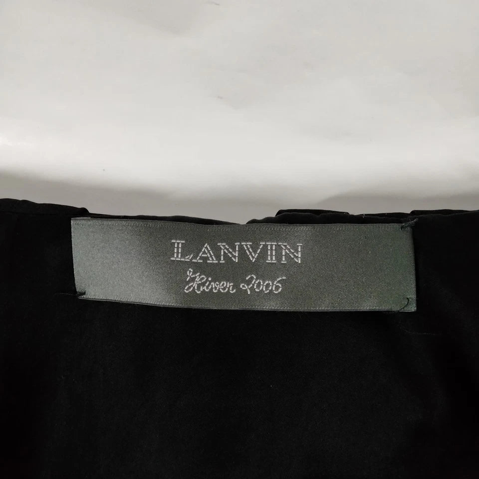 Lanvin Paris. Black Silk Zipper Top