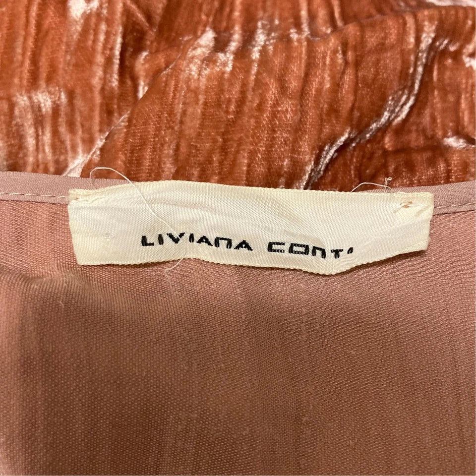 LIVIANA CONTI Italy. Velvet Long Cache-Coeur Gathered Dress