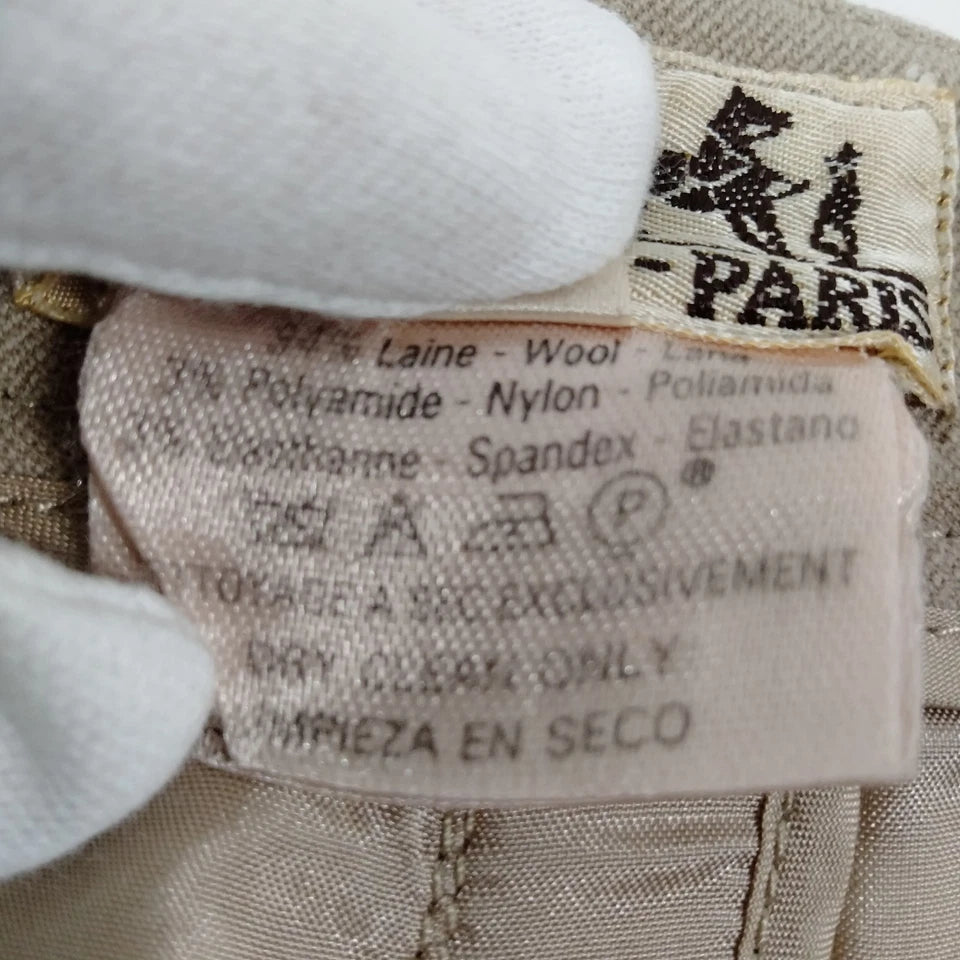 Hermes Paris. Vintage Beige Wool, Nylon, Polyurethene Skirt
