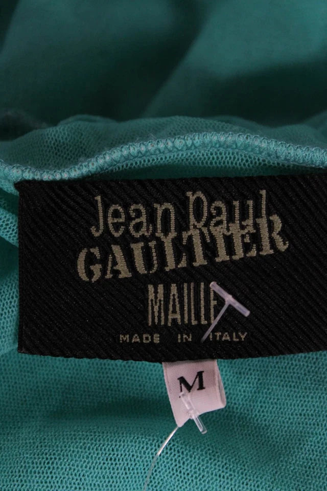 Jean Paul Gaultier Paris. Teal Viscose Blend A Line Midi Skirt