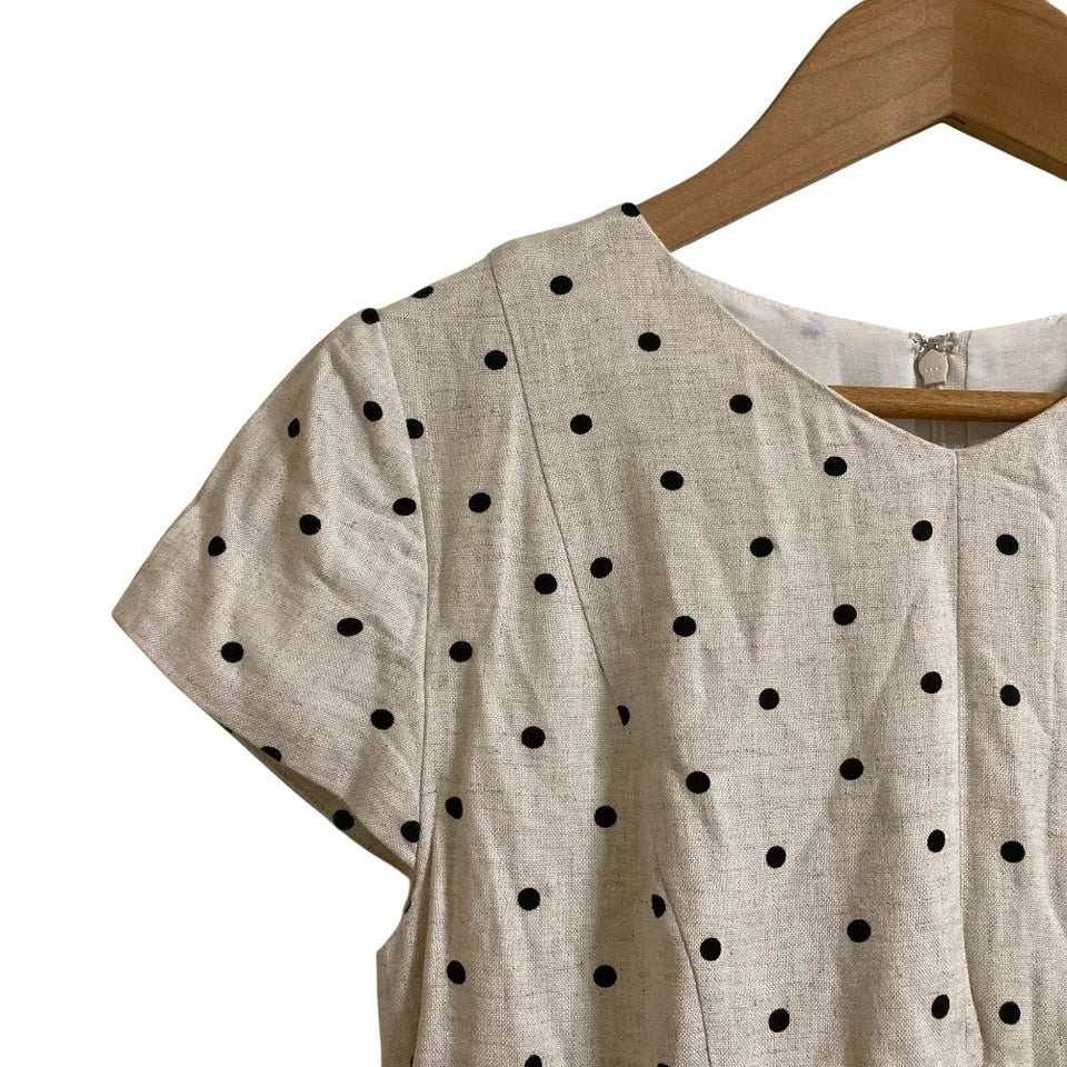Maglie par ef-de JAPAN. Beige polka dot short sleeve long dress