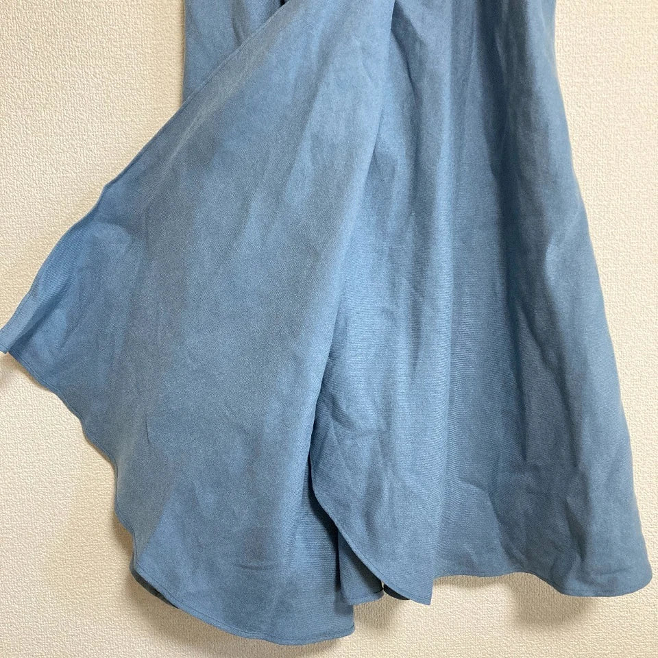NOBLE JAPAN. NEW W/TAG Blue Wrap-Style Flared Skirt