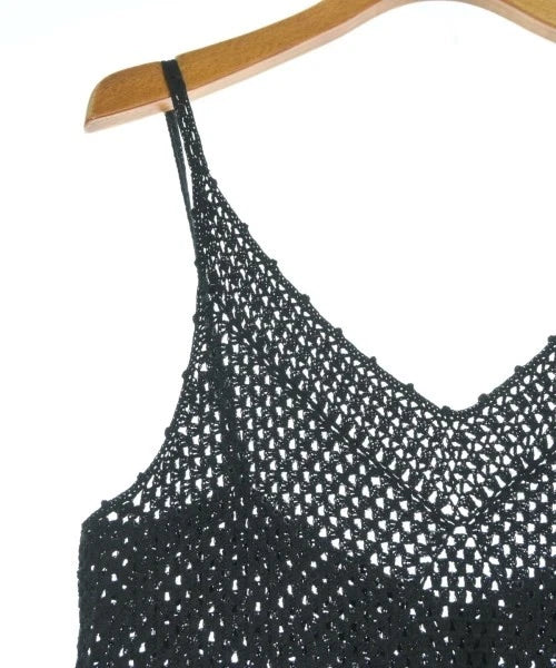 un dix cors JAPAN. Black Cotton Blend Open Weave Semi Sheer Dress