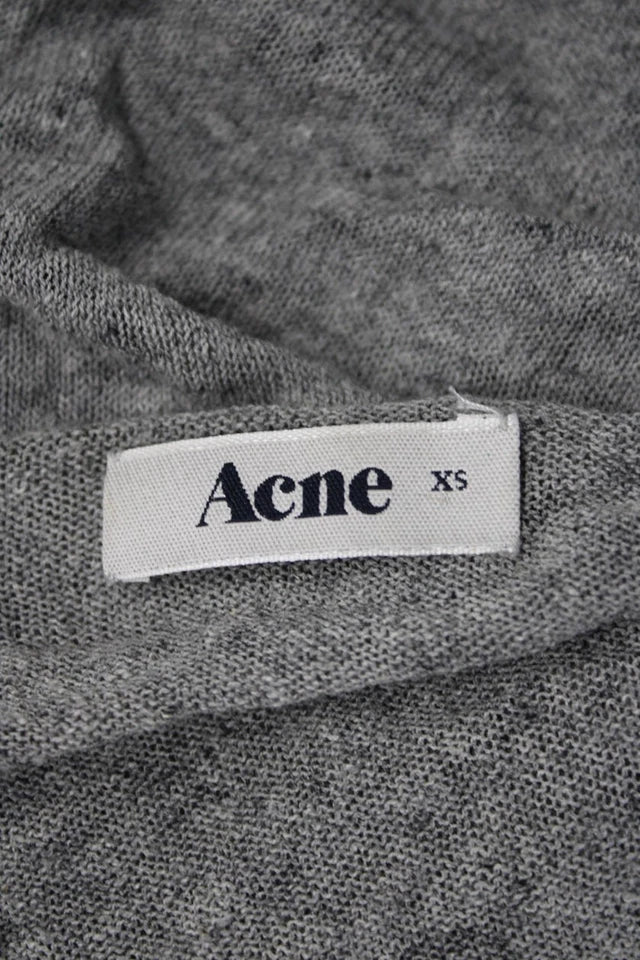 Acne Stockholm. Grey Cotton/Linen Cardigan Long Sleeve Top