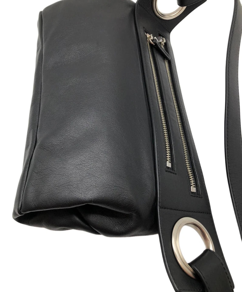 KAWA KAWA JAPAN. Black Hatome Leather Shoulder Bag