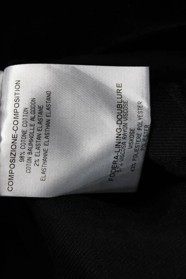 Gucci Italy. Black Cotton/Elastane Black Button Dress Pants
