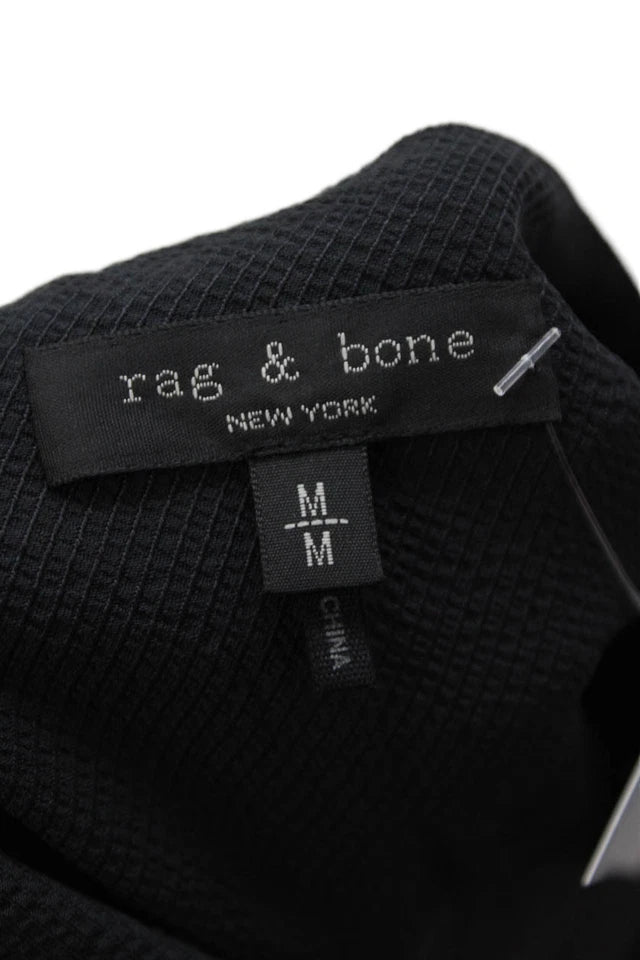 Rag & Bone NY. Black V-Neck Short Sleeve 100% Viscose Wrap Dress