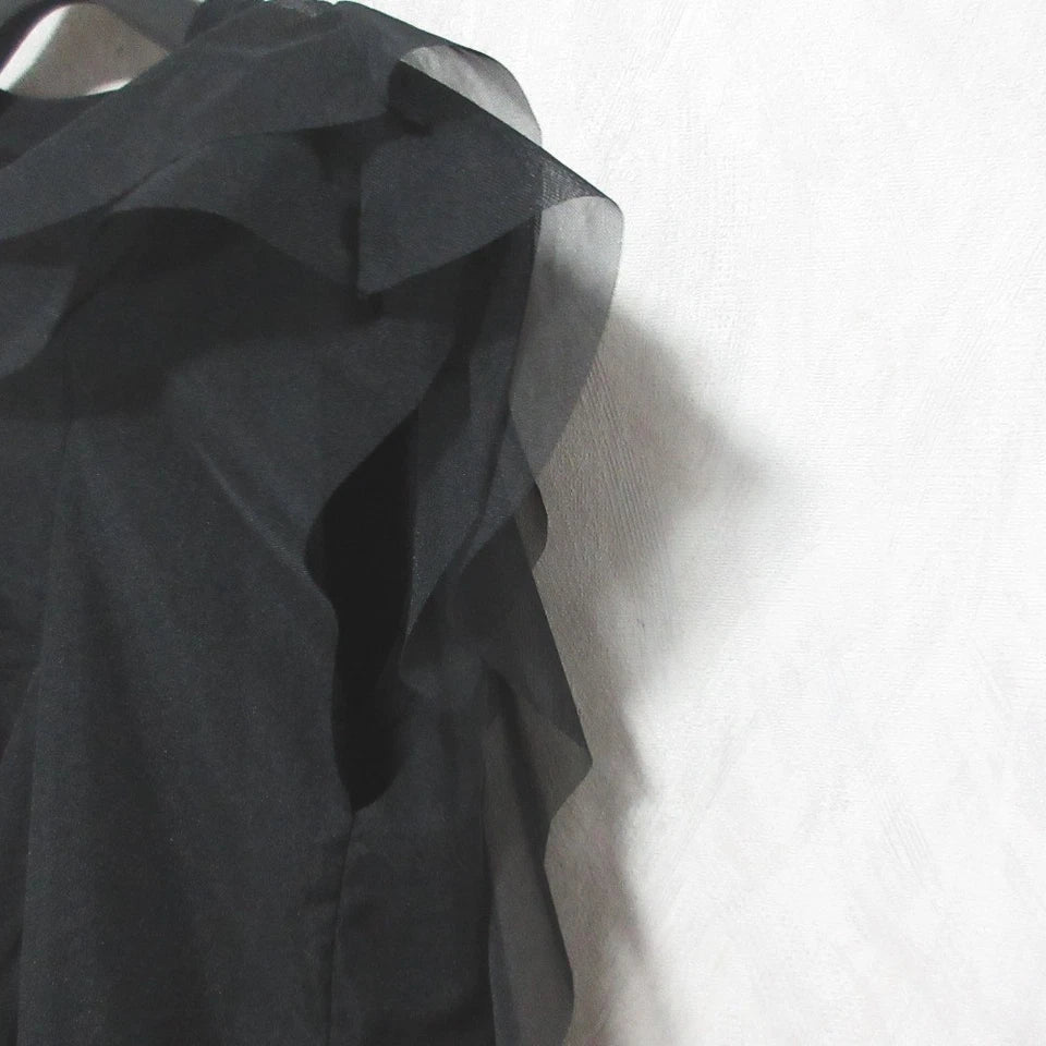 NOBLE JAPAN. 23SS Collection Black Tulle Cut and Sewn, Sleeveless Top