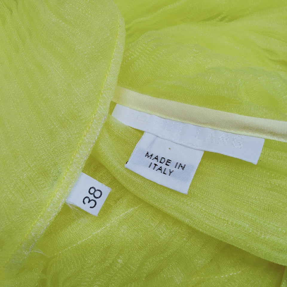 HELMUT LANG NY. Vintage Neon Yellow Nylon Polyurethane Skirt