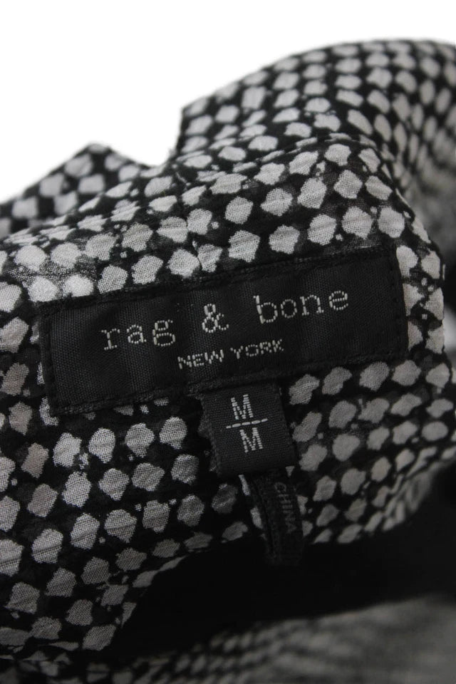 Rag & Bone NY. Silk Polka Dot Blouson V-Neck Sleeveless Dress