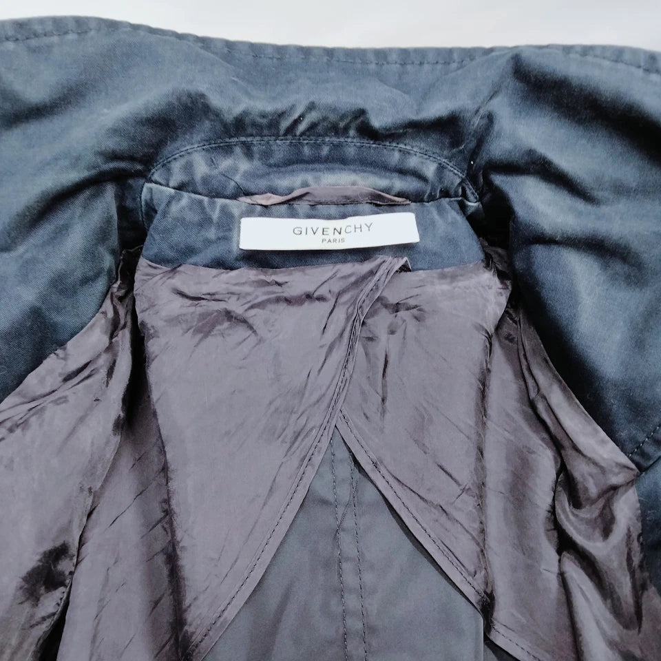 Givenchy Paris. Navy Blue Cotton, Nylon, Cupro Coat