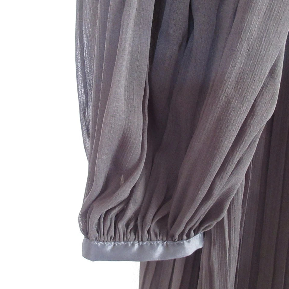 nano universe JAPAN. LB.03 Charcoal Color Semi-Sheer Pleated Dress
